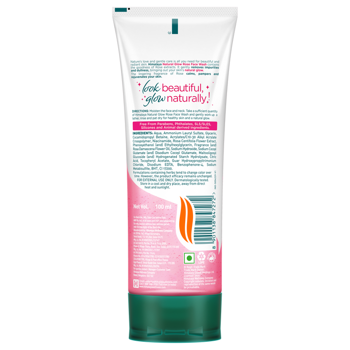 Natural Glow Rose Face Wash 100ml